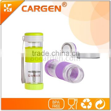 High borosilicate transparent glass tea bottle with filter