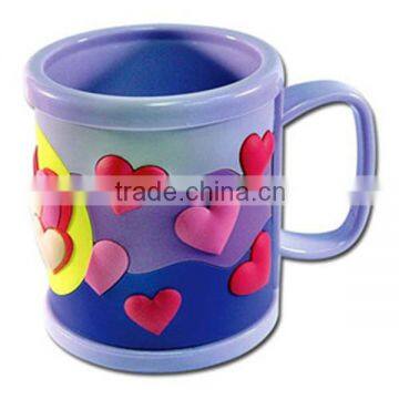 OEM high quality heart shaped PVC 3D Mug