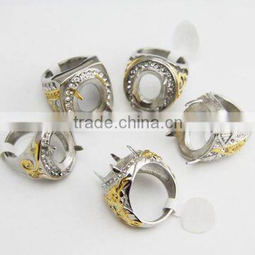 Indonesia Stainless Steel Ring Gold Rings Without Stones Indonesia Setting Ring photo-2