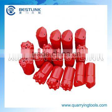 Button bits for quarry rock drilling