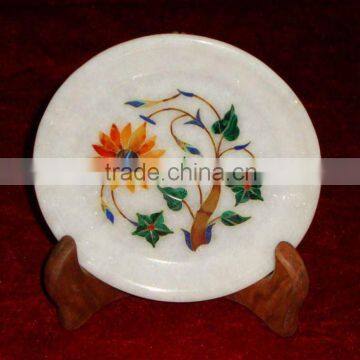 Pietra Dure Marble Stone Decorative Handmade Plate