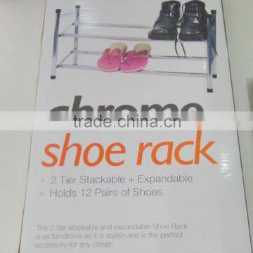 Stackable Extension Chromed Plated Iron Shoe Rack Tower photo-4