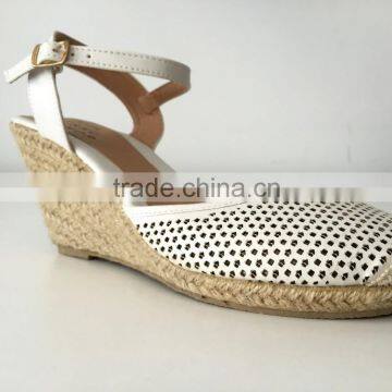 New Style Fashion Shoe Punched White pu Upper Platform High Heel Lady Women Sandals Espadrilles Shoes Footwear photo-3