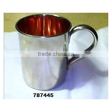 Copper Metal Nickel Polished Beer Mug,Tankard With Brass Handle,Moscow Mule Mugs
