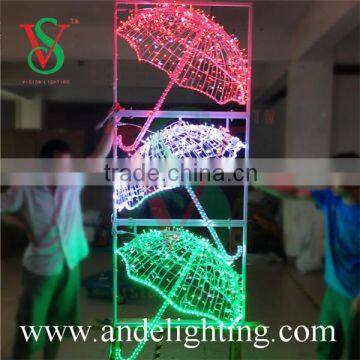 High quality 220V LED 3D umbrella motif light Holiday decoration