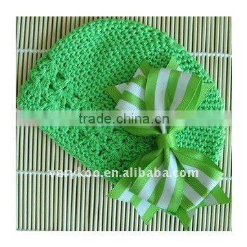 Hair Bow Crochet Newsboy Beanie Kufi Hats