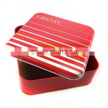 large metal square tin box for christmas cookies