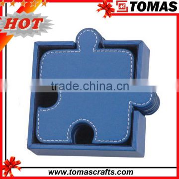 Guangzhou promotional and wholesale blank leather coasters