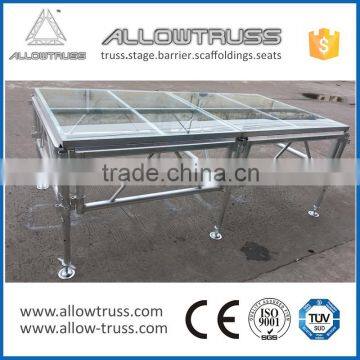 New Arrival Aluminum Assemble Glass Stage With Adjustable Height