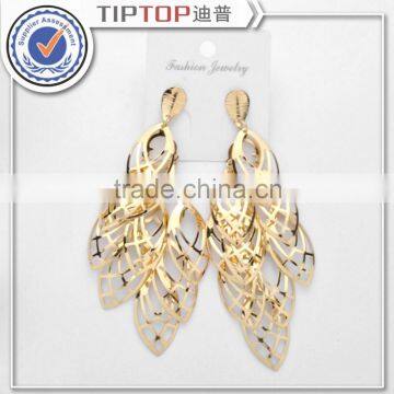 Christmas gift Hot sale gold plated metal statement Earrings for Women tassel heart flower stud Earrings