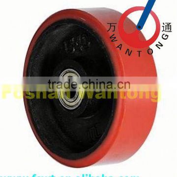 Heavy Duty Iron Core Polyurethane Fixed Industrial plastic twin wheel casters