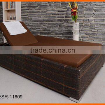 Adjustable Back Double Lounge Sun Daybed Wicker