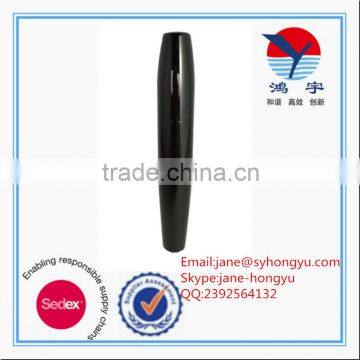 Black color Aluminum Empty Mascara Extrusion Oval Tube With Hollow Brush