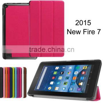 Tri-Fold Ultra Thin Slim Magnetic Luxury Folio Stand Leather Case Smart Cover For Amazon Kindle New Fire HD 7 2015