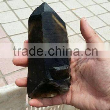 Natural black smoky crystal point wand for decoration