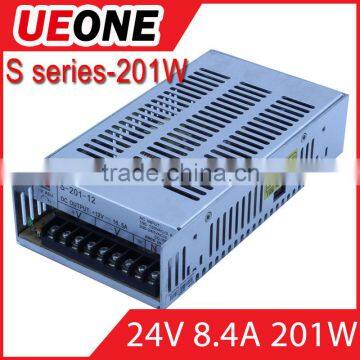 power supply 24v 8.3A,201W single output led driver,CE RoHS approved s-201-24