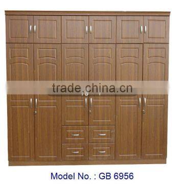 Big Wardrobe Closet, MDF 6 Doors Wardrobe, Malaysia Bedroom Furniture Designs