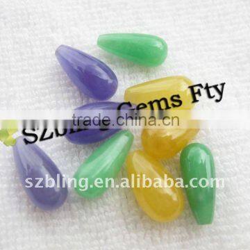 Wholesale popular gemstone dyed jade teardrop pendant