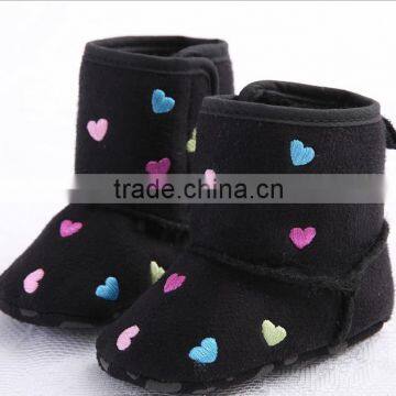 Heart baby boots warm cotton baby shoes with soft sole