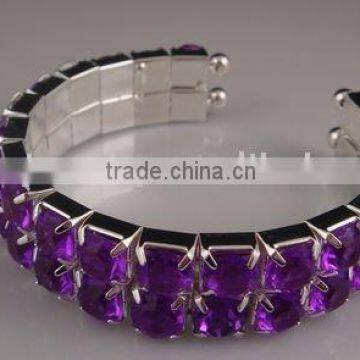 2 row spring cuff rhinestone bracelet glaring