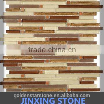 wall mosaic tiles stickers for interior wall paneling (crystal glass)