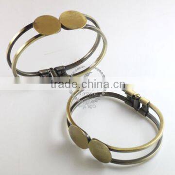 18MM vintage brass round base tray bezels bracelet,DIY bracelet,bronze bracelet 1900007