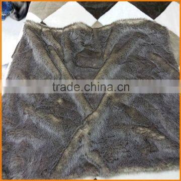 Mink Faux Fur Throw Luxury Plush Blanket in Brown Taupe photo-3