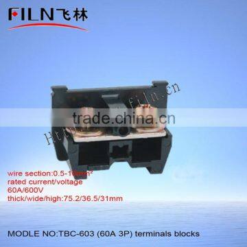 neutral link terminal block TBC-603 60A 3P