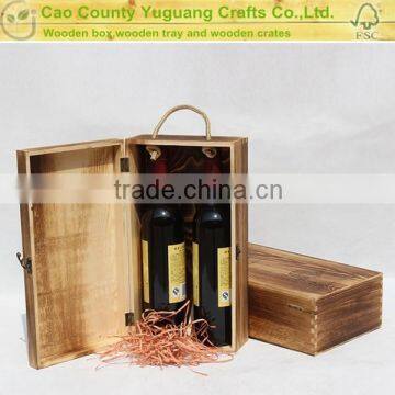 2 bottles wooden wine box