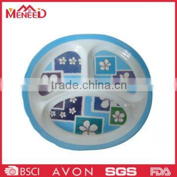 Baby safety round divided plate for children