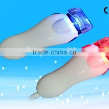 2011 portable 633nm red&405nm blue LED photon&microneedle therapy Cosmetic derma roller for natural recovery&whitening