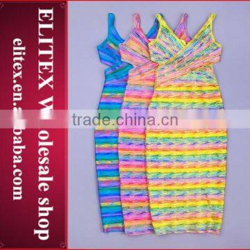 2015 HOT Red Rainbow Fashion Braces Skirt Plus Size Bodycon Bandage Dress photo-6