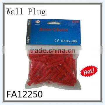Plastic Anchor Wall Plug With Red Color