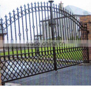 Customized Residential Wrought Iron/galvanized Powder Coated Steel/Iron Driveway Gates photo-2