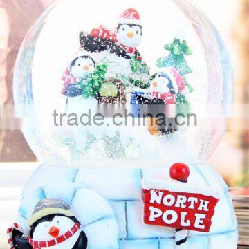 Custom Resin Penguin Family Musical Christmas Snow Globe photo-2