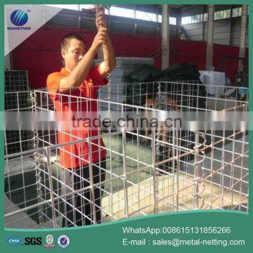 galvanized welded gabion box stone cage HESCO barrier bastion flood barrier wall