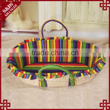 Eco-friendly handcraft baby furniture wholesale straw baby basket