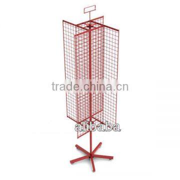4 Sided Spinning Metal Grid Mesh Display Rack With Sign Holder photo-5