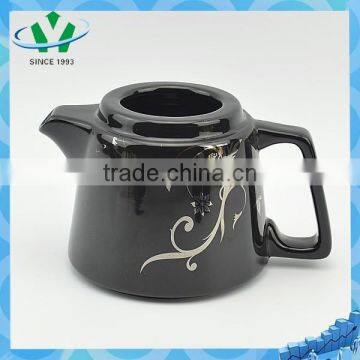 Elegant Black Flower Pattern Ceramic Tea Pot photo-6