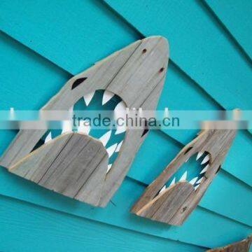 Rustic Wooden Shark Wall Art photo-5