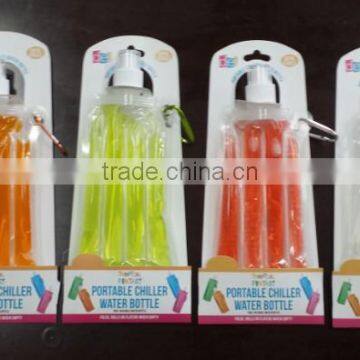 Manufacturing Premium Covered Water Sports Bottle Foldable Cooling Bottle BPA Free 480ml