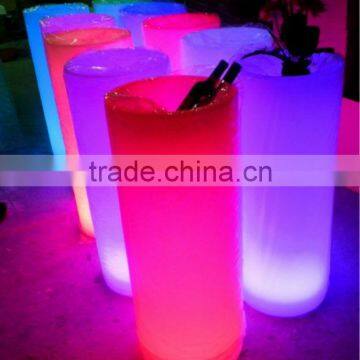 illuminatedled battery operated high top led wine cooler / ice bucket