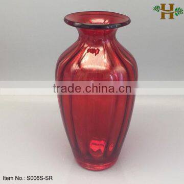 China Supplier Wholesale Red Glass Vase Large Glass Vase