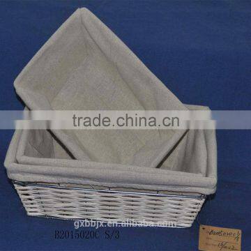Woven Metal Wire Basket With Liner
