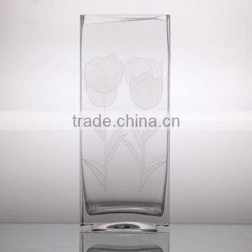 Hand Carved Crystal Glass Vase