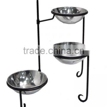 Iron Stand with Aluminium Bowls