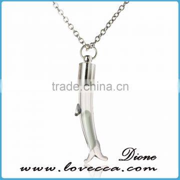 Silver Chain Glass Glowing Pendant Neckalce Glow in the Dark Cross Necklaces photo-4