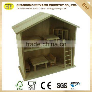 Factory Custom Unfinished Wooden Doll House Wholesale photo-2
