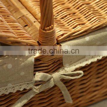 Handled Rectangular Natural Wicker Hamper Box With Liner photo-6