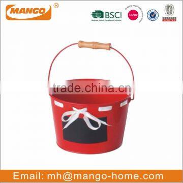 Festival Decorative Chalkboard Printing Metal French Flower Bucket
